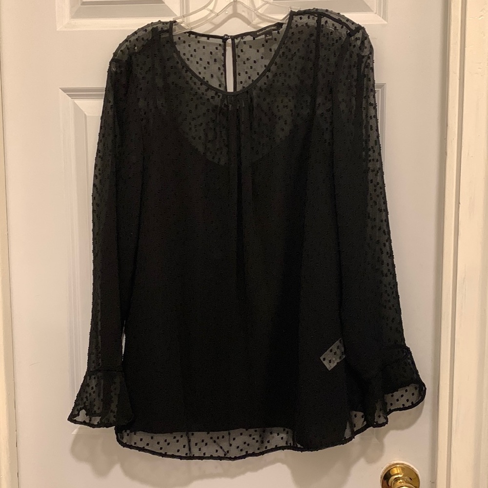 Sheer Polka dot black Blouse